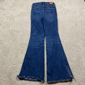 American Eagle Jeans Womens 2* Blue Super High Rise Flare Stretch Y2K Cowgirl
